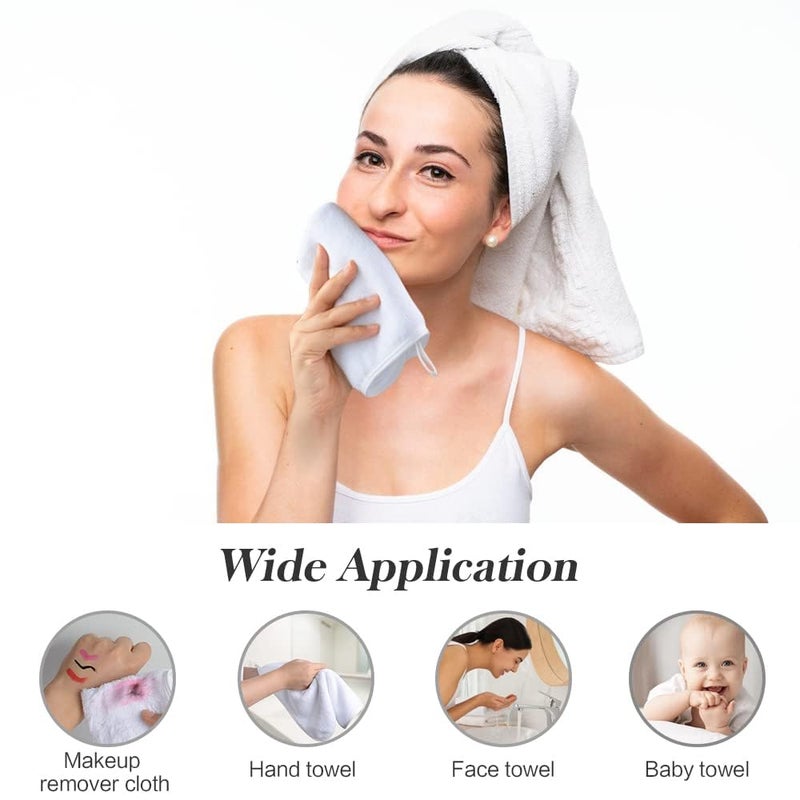 SINLAND Absorbent Coral Velvet Washcloth Ultra Soft Microfiber Face Towels 12 x 12 inch Multi-Purpose Face Cloths for Household and Sport - Image 3